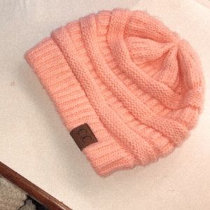 Light Pink CC knit beanie